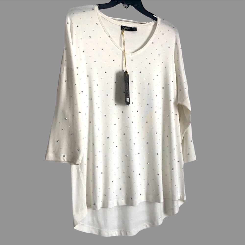 🆕💥White Hi-Lo V-neck Sweater
